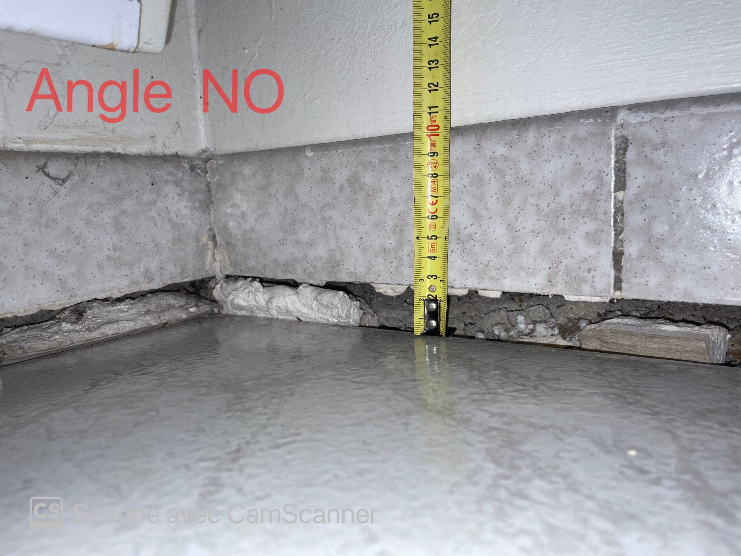 Photo d'un affaissement de dallage