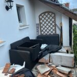Gravats sur une terrasse